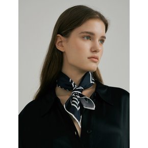 Logo Modern Silk Scarf 50 - Navy/White