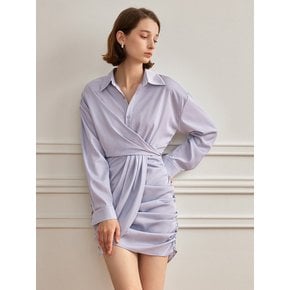 YY_Silk shirt collar dress_BLUE VIOLET