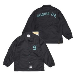 OLD LETTER OVERSIZED COACH JACKET BLACK