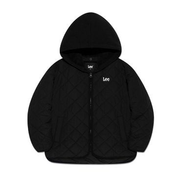 Lee Kids 레귤러핏 다이아퀼팅 후드 패딩 점퍼 블랙 LK2403JU07BK