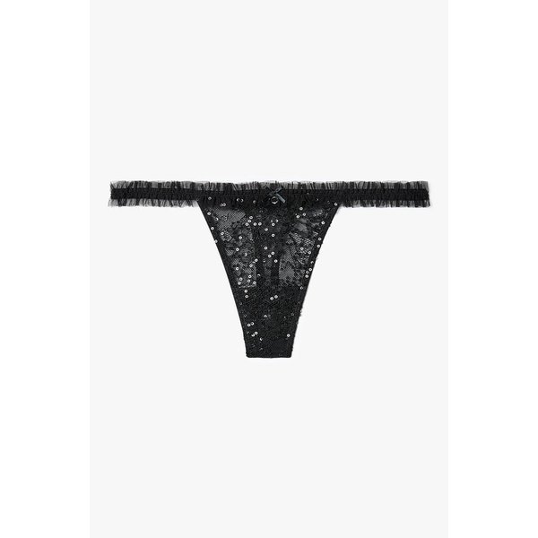 여성 시퀸 플라워 자카드 티팬티 0825310534000