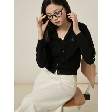 빈폴레이디스 [빈폴솔솔니트] 허니콤 후드 카디건 - 블랙 BF535AC045