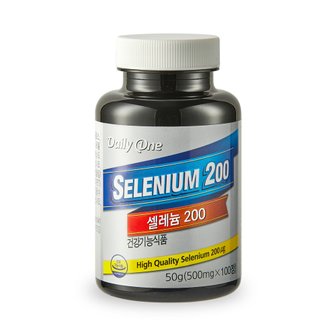 데일리원 셀레늄 200 셀렌 영양제 대용량 500mg X 100정 1통