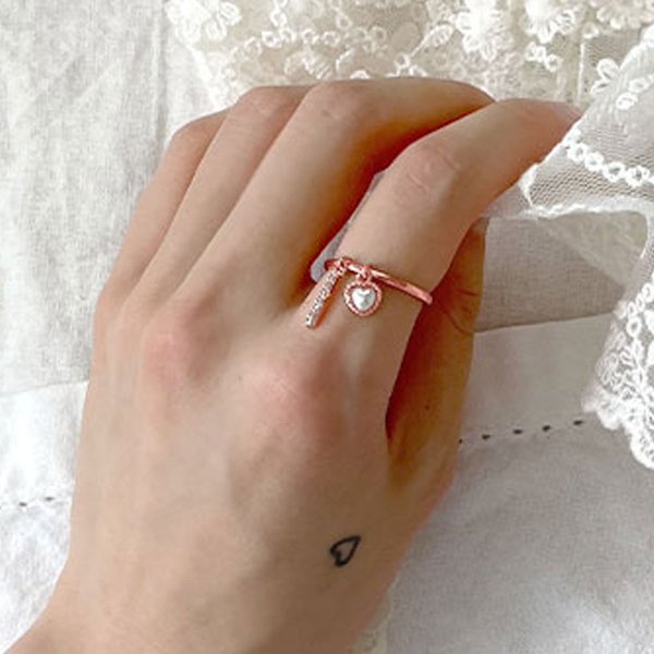 패션 로즈골드 러브 모먼트 링 반지