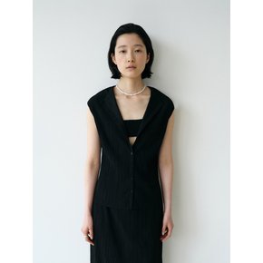 PLEATS BUSTIER SET UP [BLACK]