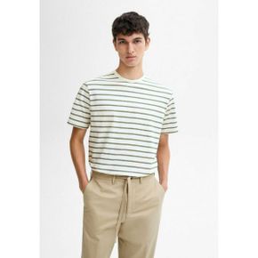 5211534 Massimo Dutti SHORT SLEEVE STRIPED - Print T-shirt stone