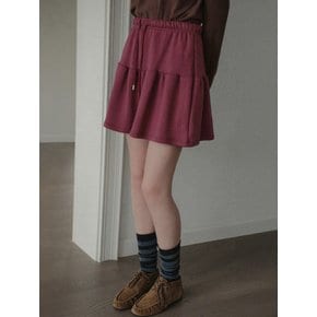 French Terry Tiered Skirt_Vintage Wine(OB6SK19)