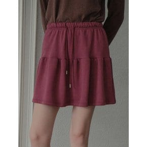 French Terry Tiered Skirt_Vintage Wine(OB6SK19)