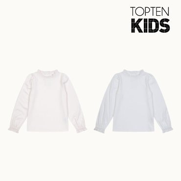 탑텐키즈 23년 SS (여아)넥프릴 티셔츠 MKD1TS2101