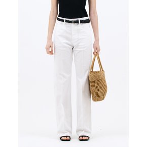 pintuck cotton pants_white