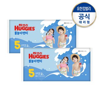 하기스 물놀이팬티 5단계(방수/수영장기저귀) 2팩