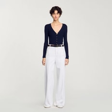 산드로 [25SS 미드시즌세일 30%] 파인 리브 니트 가디건 SF25S3FRGDG39