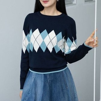  YUMMYKNIT 아가일 패턴 자카드 니트 2종세트