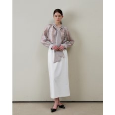 TWIST TWO WAY TIE BLOUSE GRAY 트위스트 투웨이 타이 블라우스 그레이
