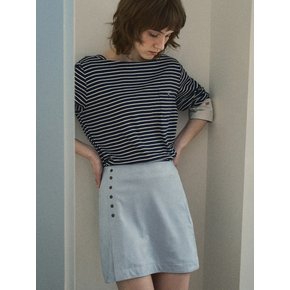 Suede Rivet skirt_Ash blue(OC25-SK03)