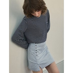 Suede Rivet skirt_Ash blue(OC25-SK03)