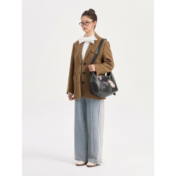 Check Ribbon Embroidery Single Jacket (beige) LFJAS26100BEX