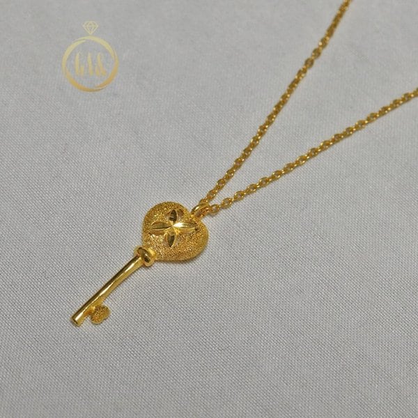 [가앤] 24k순금 컷팅 하트 열쇠 목걸이3.75g