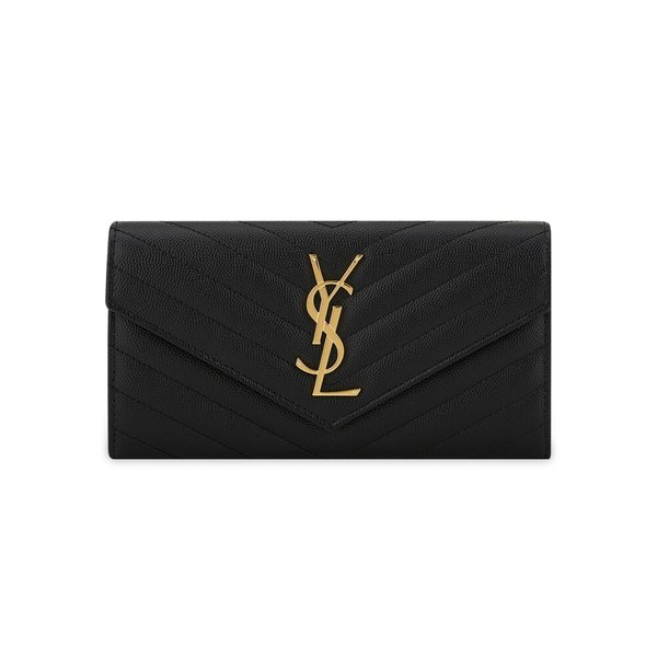 생로랑 여성 마틀라세 금장로고 블랙 장지갑 372264 BOW01 1000