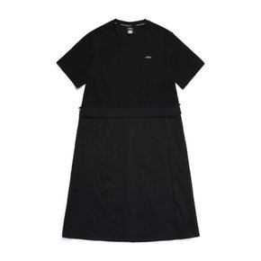 N252WOP981 여성 하이브리드 반팔 원피스 CARBON BLACK