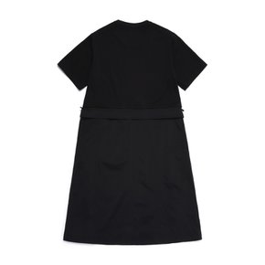 N252WOP981 여성 하이브리드 반팔 원피스 CARBON BLACK