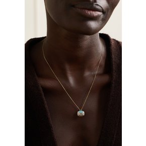 + Net Sustain Bernadette Mini Patchwork 18-karat Recycled Gold Multi-stone Necklace 골드