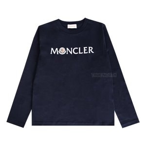 몽클레르 [몽클레어] 23FW 키즈 8D00006 83907 778 로고 프린트 긴팔 티셔츠 네이비 8~10세