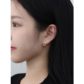 14K 18K 천상의 미 서클 큐빅 원터치 골드 데일리 귀걸이 여자 친구 선물