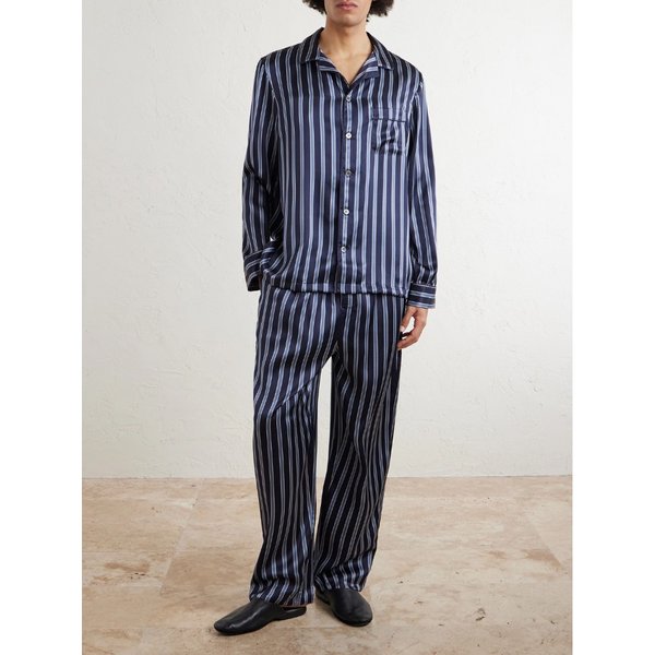 데렉 로즈 브린디시 스트라이프 실크 새틴 파자마 세트 46376663162965342