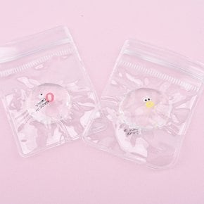 미니 물방울 말랑이 지퍼백 키링 투명 귀여운 표정 물 스퀴시 얼굴 스퀴시 열쇠고리 슬랑이 피젯