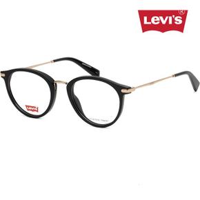 안경테 LV5006 807 메탈 콤비 라운드 블랙 뿔테 명품