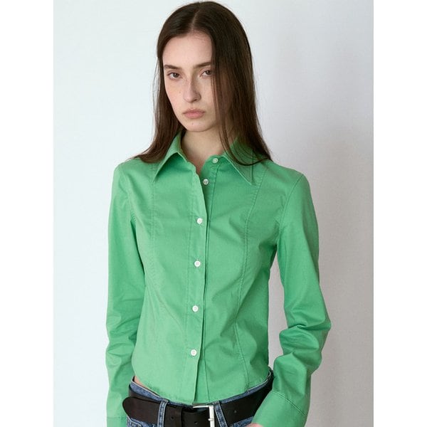 LT829 SLIM FIT INCISION COLOR SHIRT, EMERALD GREEN
