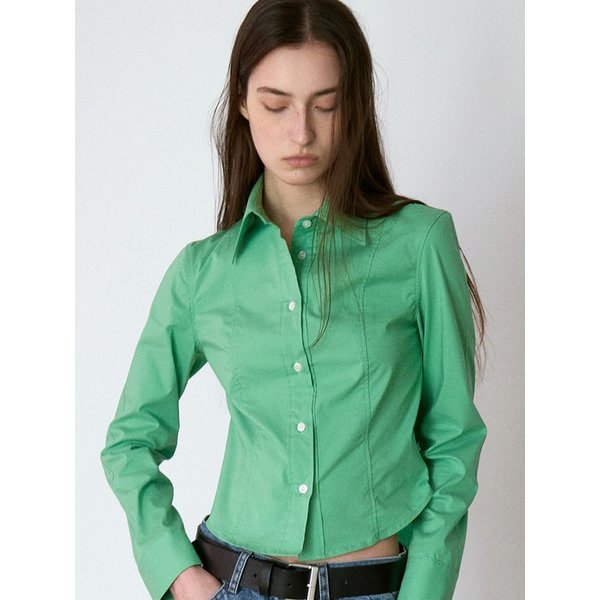 LT829 SLIM FIT INCISION COLOR SHIRT, EMERALD GREEN