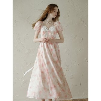 레비쥬 LB_Back ribbon chiffon dress