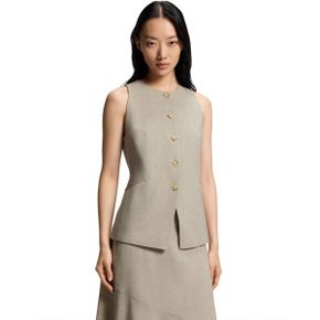 우먼 BOSS by Virgin 울 슬림핏 Vest - 오픈 베이지 24603803 1392251