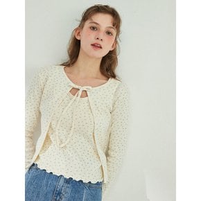 Ribbon Punching Cardigan_CREAM