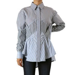 까르벵 스트라이프 플리티드 셔츠 3183C206A CARVEN STRIPED PLEATED SHIRT