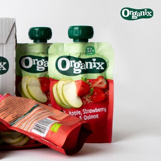  [공식판매처] 오가닉스 퓨레 유기농 생과일 아기간식 초기 이유식 (사과+딸기+퀴노아) 1박스