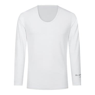 세인트앤드류스 (24 S/S) 남성 텍스처 블록 U넥 긴팔 티셔츠 (811D2TSA02WH)