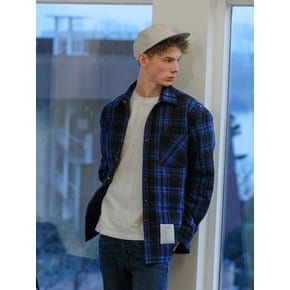 Madras Check Gridquilted shirt - Blue type