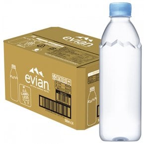 이토엔 evian(에비안) 경수 미네랄 워터 라벨리스 500ml×24개 [정규 수입품]