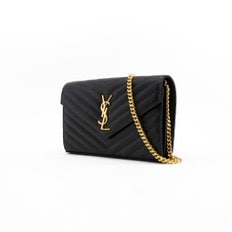 YSL 모노그램 퀼티드 체인 크로스백 블랙 377828BOW011000