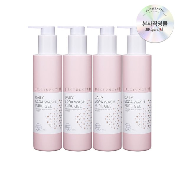 여성청결제 약산성 에코아워시 퓨어 젤 200ml 4개 세트