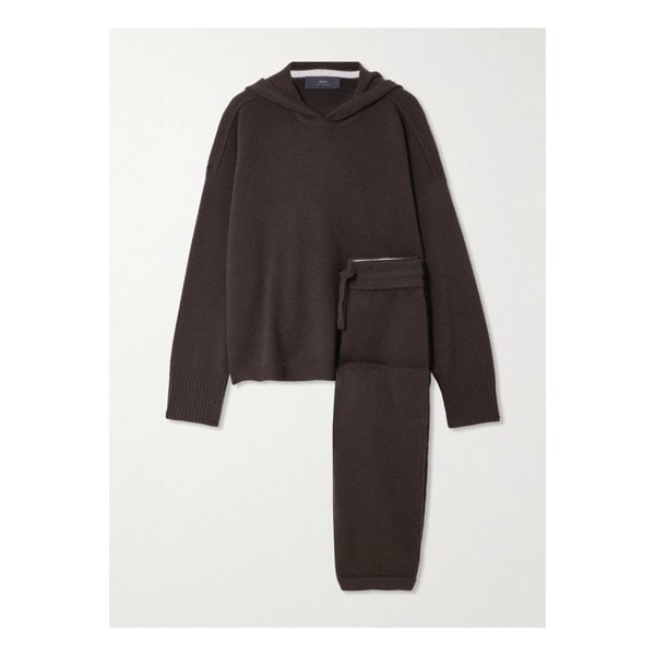 아치4 올리 앤 엘로이즈 캐시미어 후디 트랙 팬츠 세트 다크 브라운 46376663162866759