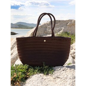 WILLOW DARK BROWN LEATHER BASKET BAG