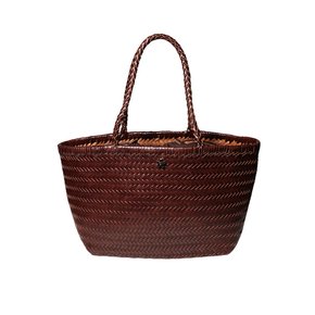 WILLOW DARK BROWN LEATHER BASKET BAG