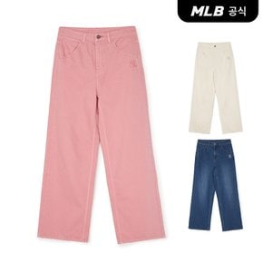 [코리아공식] [MLB] 여성 베이직 스몰로고 와이드 데님팬츠 (3 COLOR)