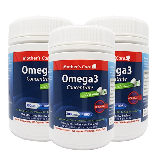 뉴질랜드 마더스케어 오메가3 Omega 3 300정 3개