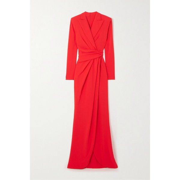 탈보트 런호프 랩 이펙트 드레이프 크레이프 드레스 레드 1647597290221676