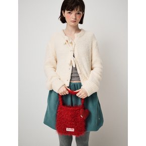 HANDMADE HAIRY KNIT BAG, RED